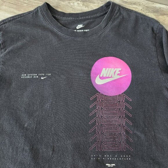 Nike Air Tee Mens Black It’s A Revolution Pure Cotton Crew Neck T Shirt Size M - Picture 5 of 16